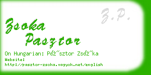 zsoka pasztor business card